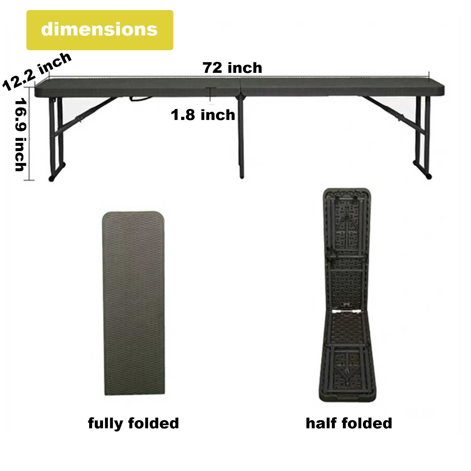 Foldable Outdoor Rectangle Dining Table 9