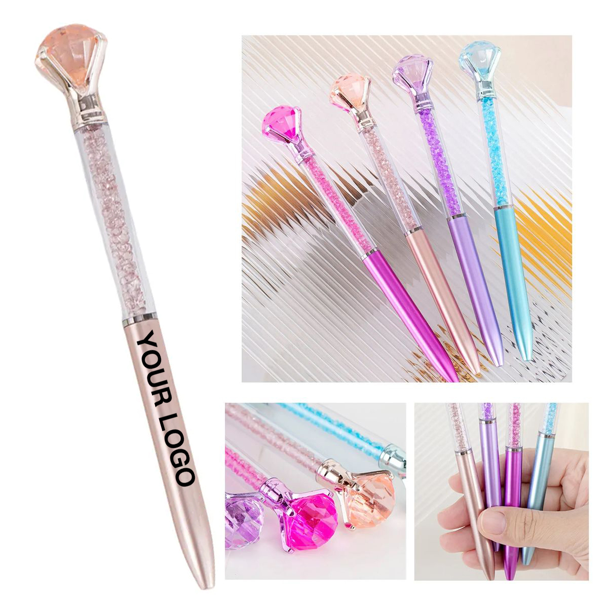 Plastic Diamond Pen with Smooth Ink Flow 2