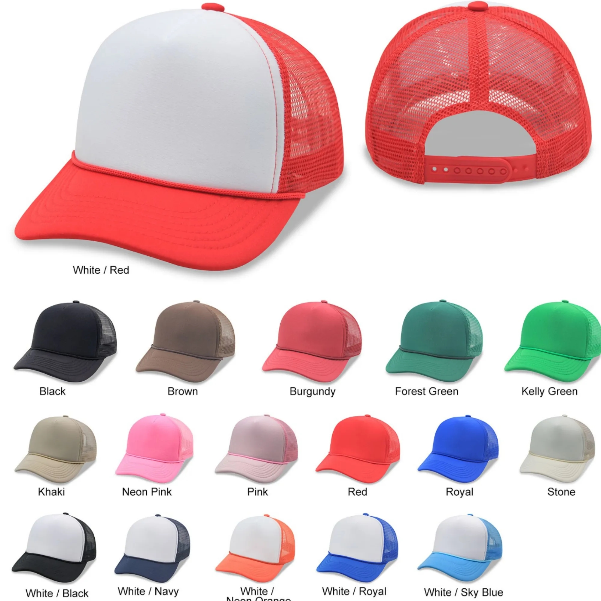 Mesh Back Trucker Cap with rope 1