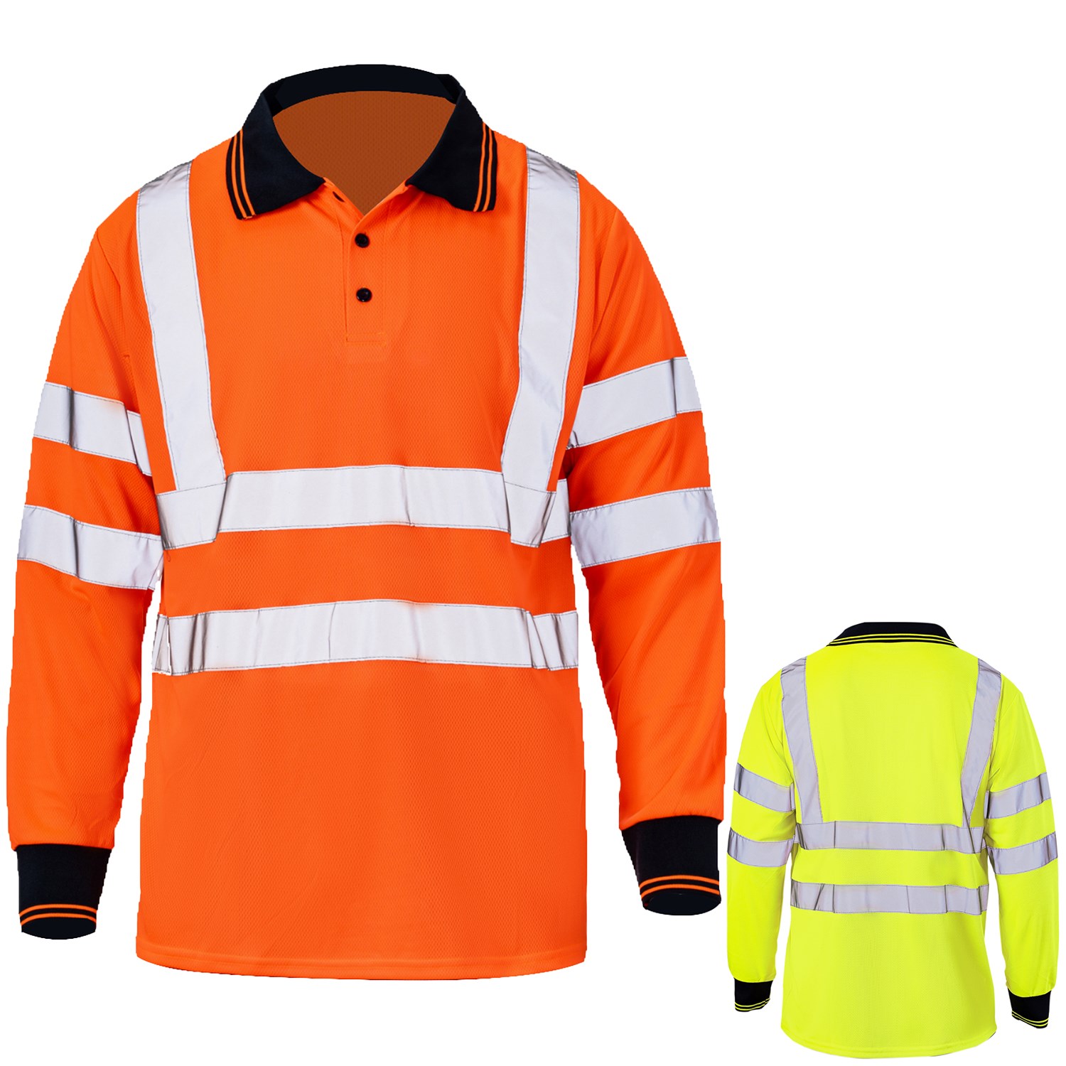 Class 3 Safety Polo with Double Band 2" Reflective Tape 2
