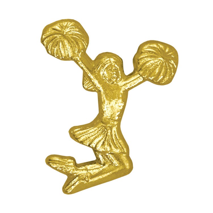 Cheerleader Pom Pom Bright Gold Chenille Lapel Pin