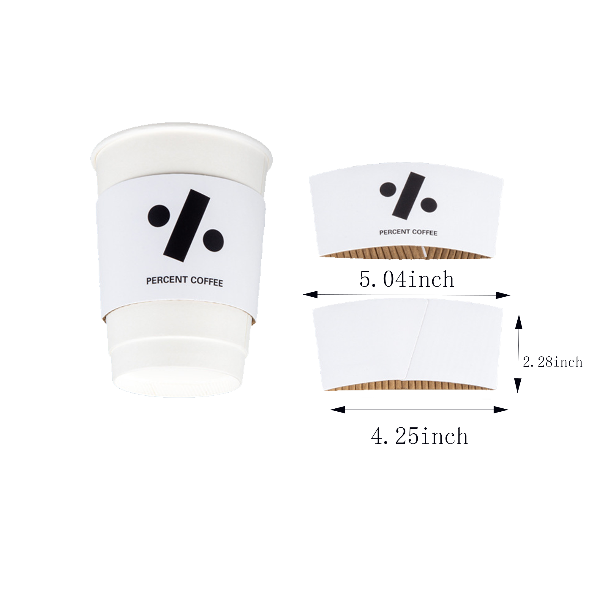 Eco-Friendly Kraft Paper Cup Sleeve, custom koozie with logo imprint 2