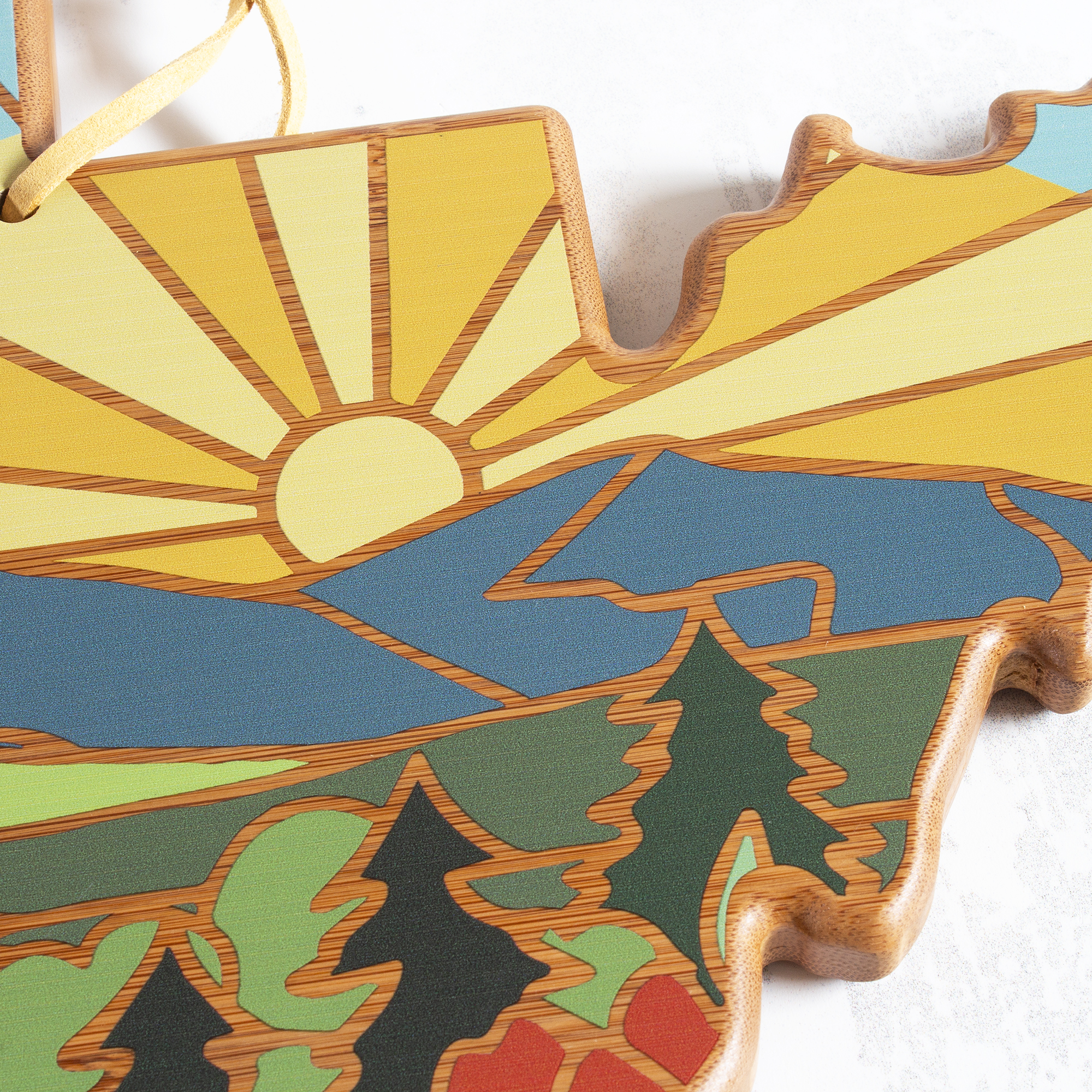 West Virginia State Shaped Serving and Cutting Board with Artwork by Summer Stokes 1