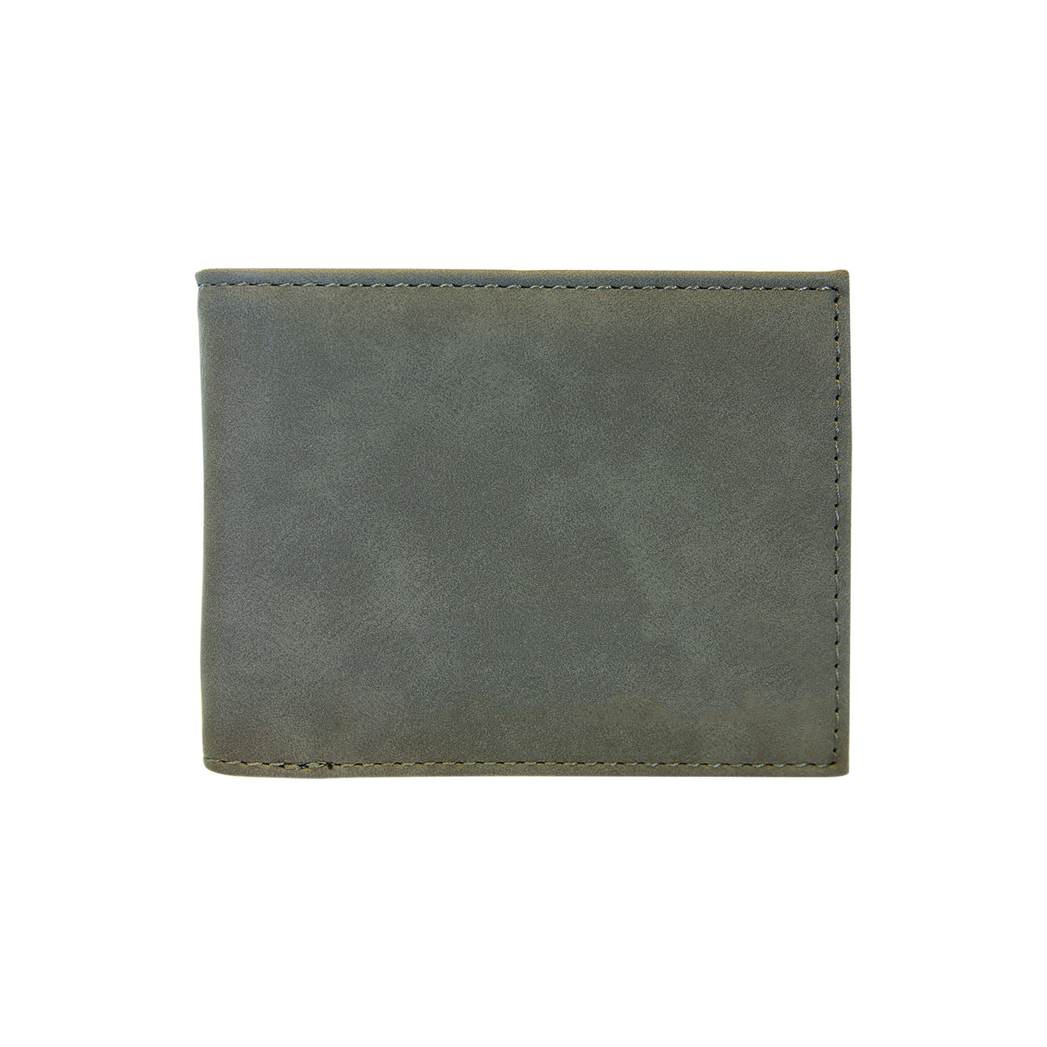 Gray Leatherette Bi-Fold Wallet w/ Flip ID Display 1