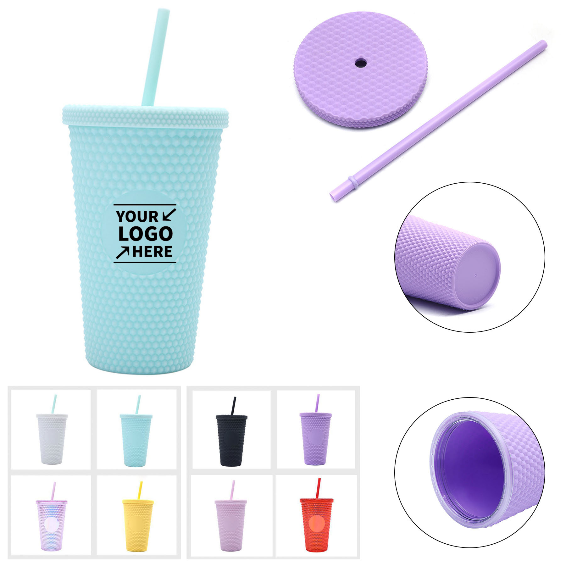 16Oz Studded Matte Cup Tumbler 2