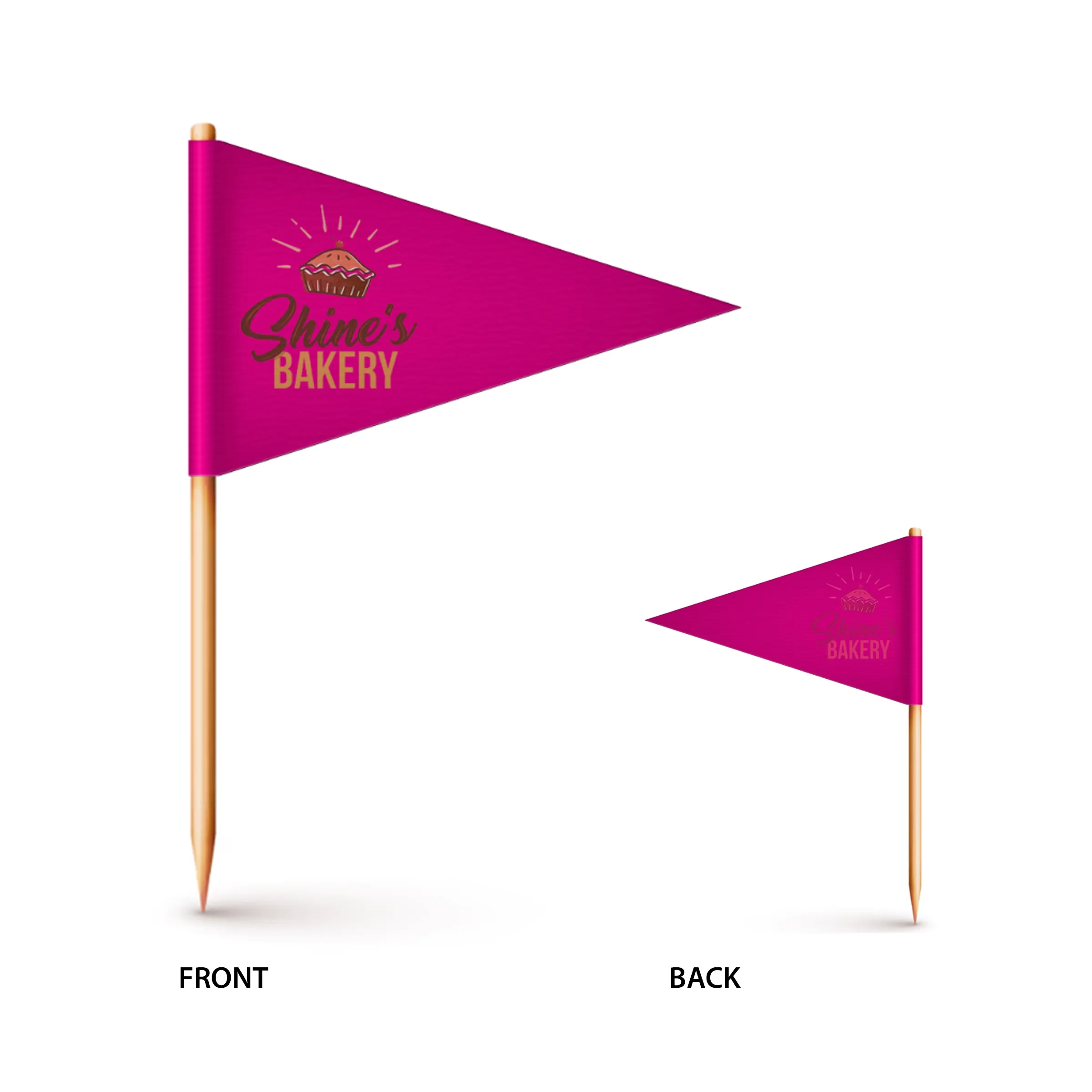 Custom Paper Toothpick Flags - Style B Flag Size 1.5" x 2.5" 3