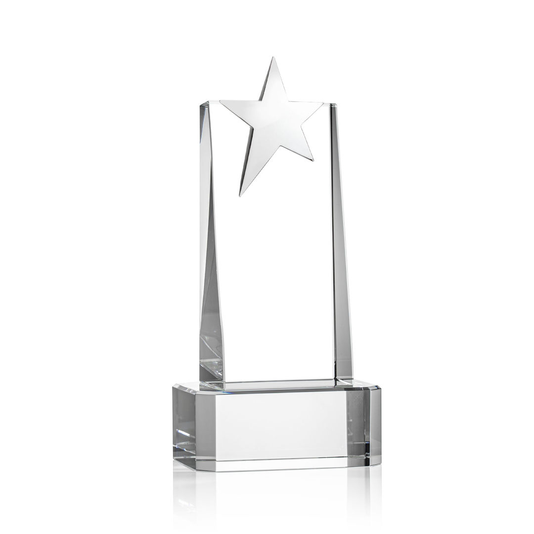 Fanshaw Silver Star VividPrint™ Award on Base - Clear 10