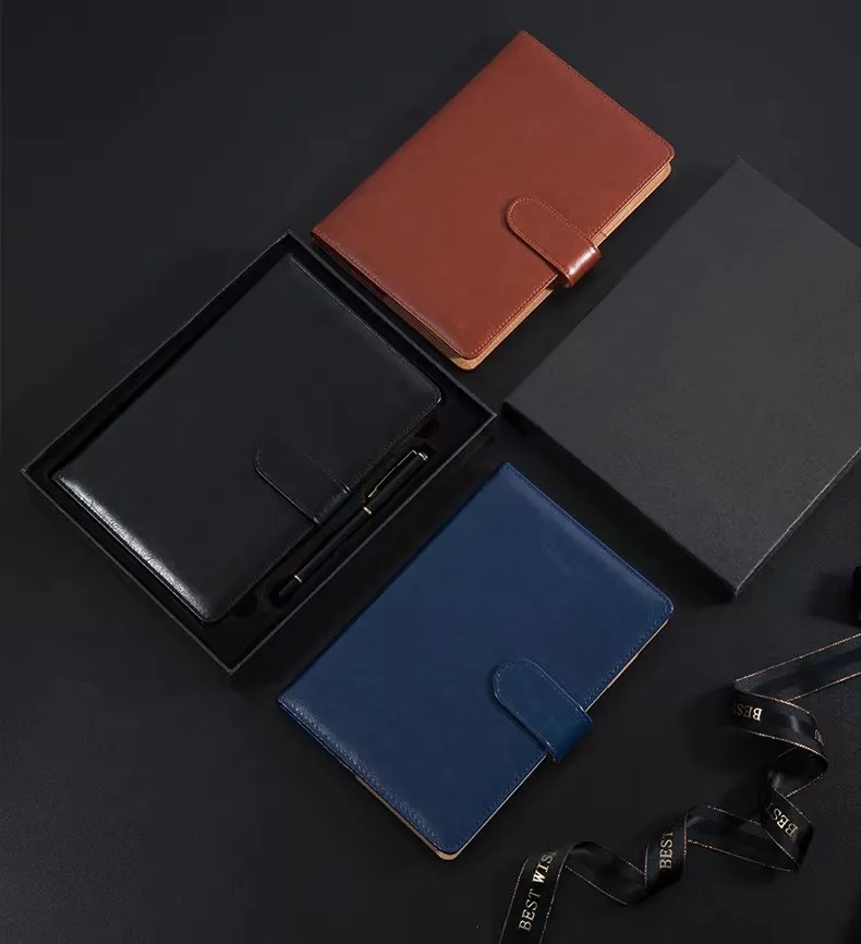 Custom A5 PU Magnetic Clasp Notebook Business Gift Box Set 3