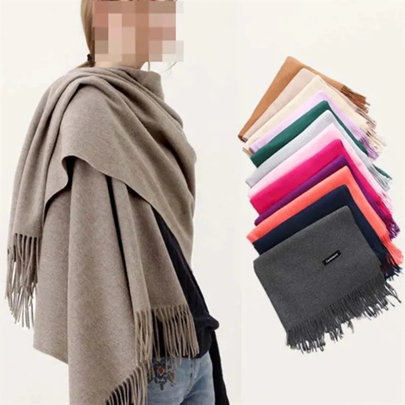 Large Soft Cashmere Feel Pashmina Shawl Scarf 8