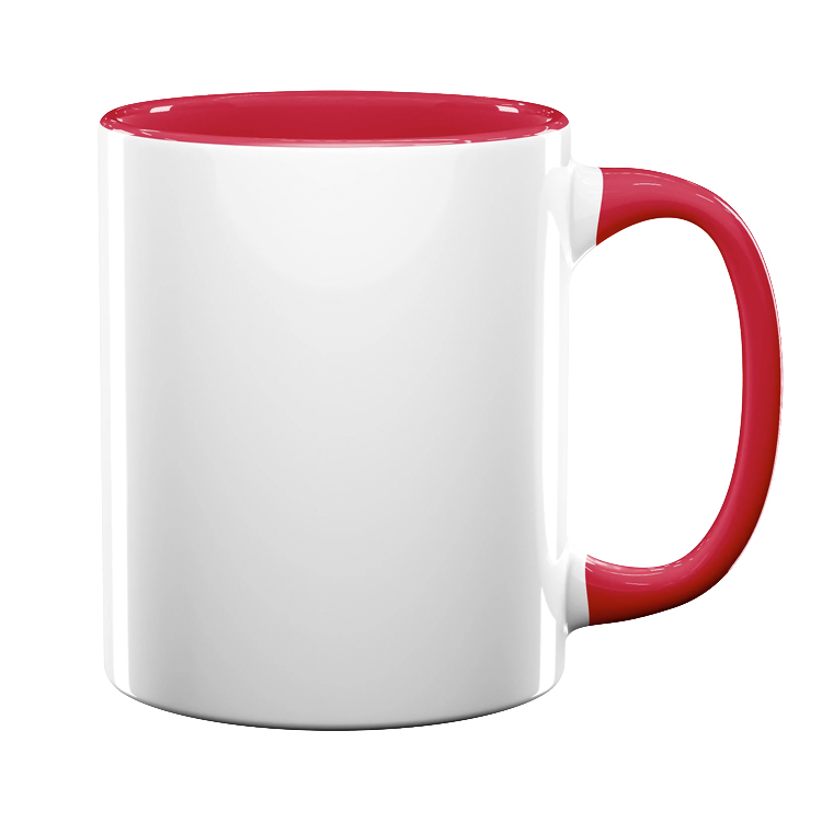 11oz Full Color Red Colored Handle Mug 2
