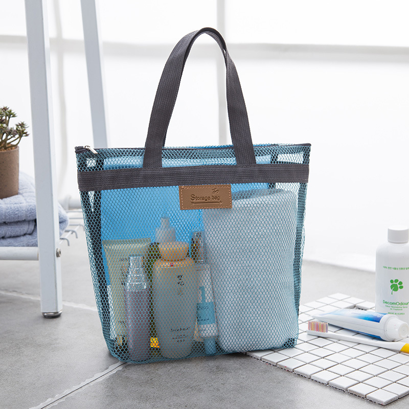 Mesh Beach Tote Bag W/ Zipper and Pockets, custom tote bag with logo imprint 12