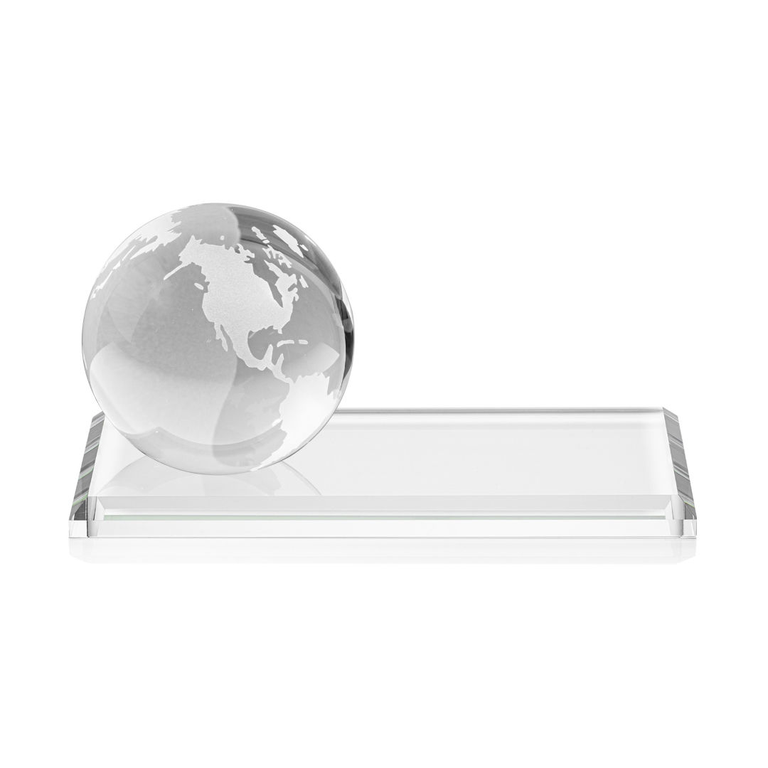 Globe Award on Rectangle Base - Clear 5