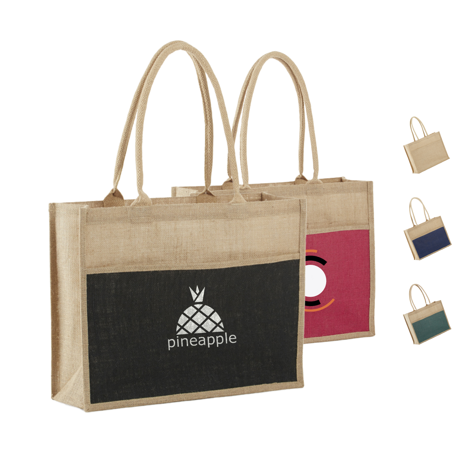 Eco-Friendly 2-Tone Jute Shopping Tote 2