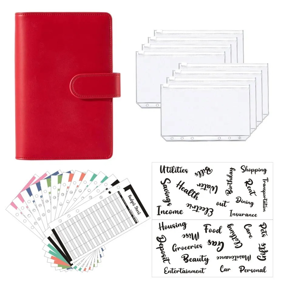 A6 Pu Leather Binder Budget Planner 2