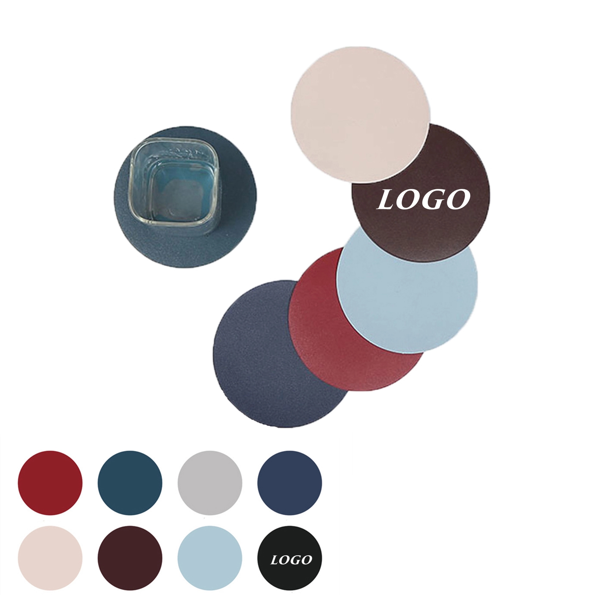Soft Leather Coaster  For Drinks MOQ 50PCS 1