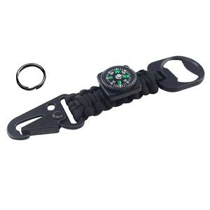 Versatile Survivor Rope Key Chain With Compass And Bottle Holder 7