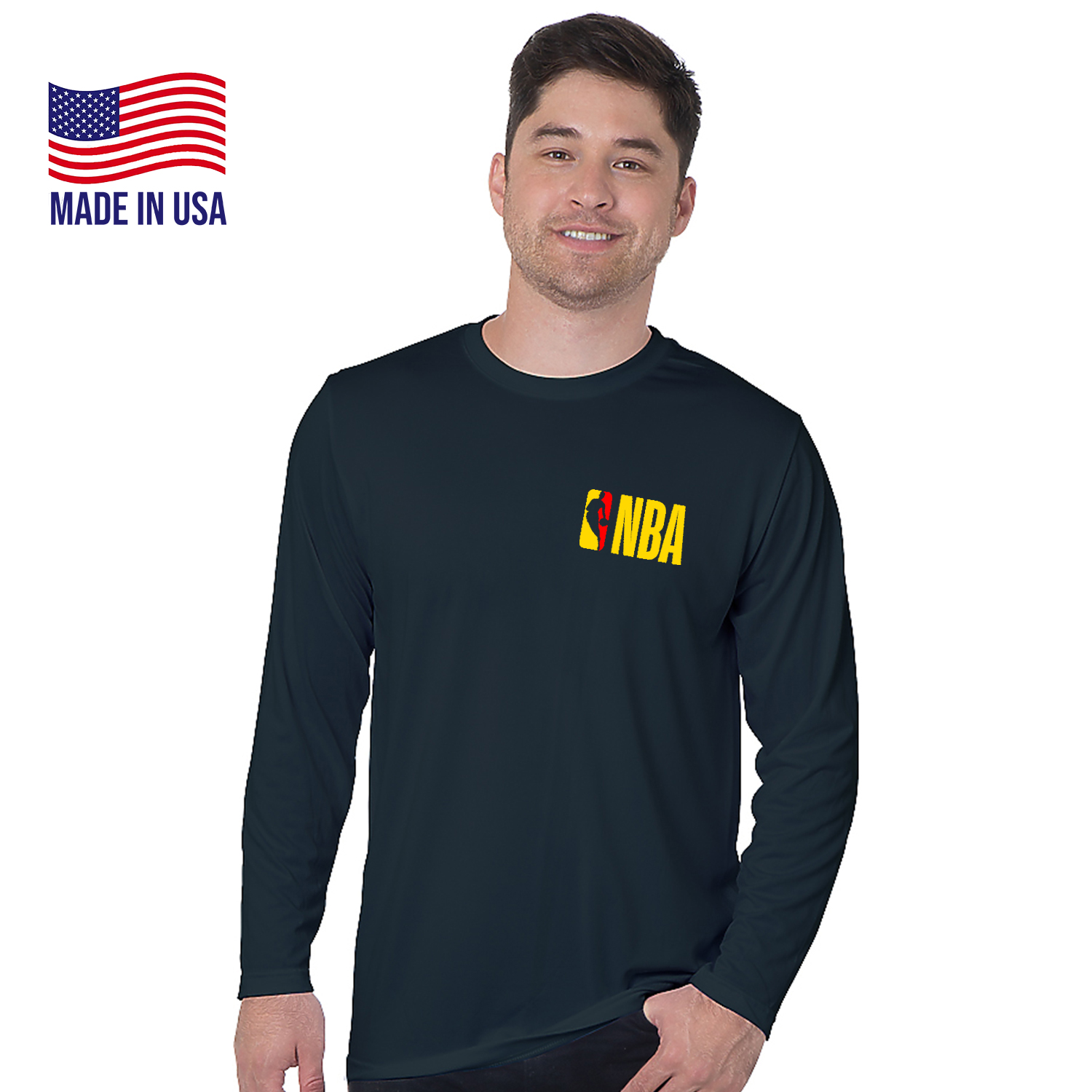 USA-Made 100% Poly Crew Performance Long Sleeve Tee 2