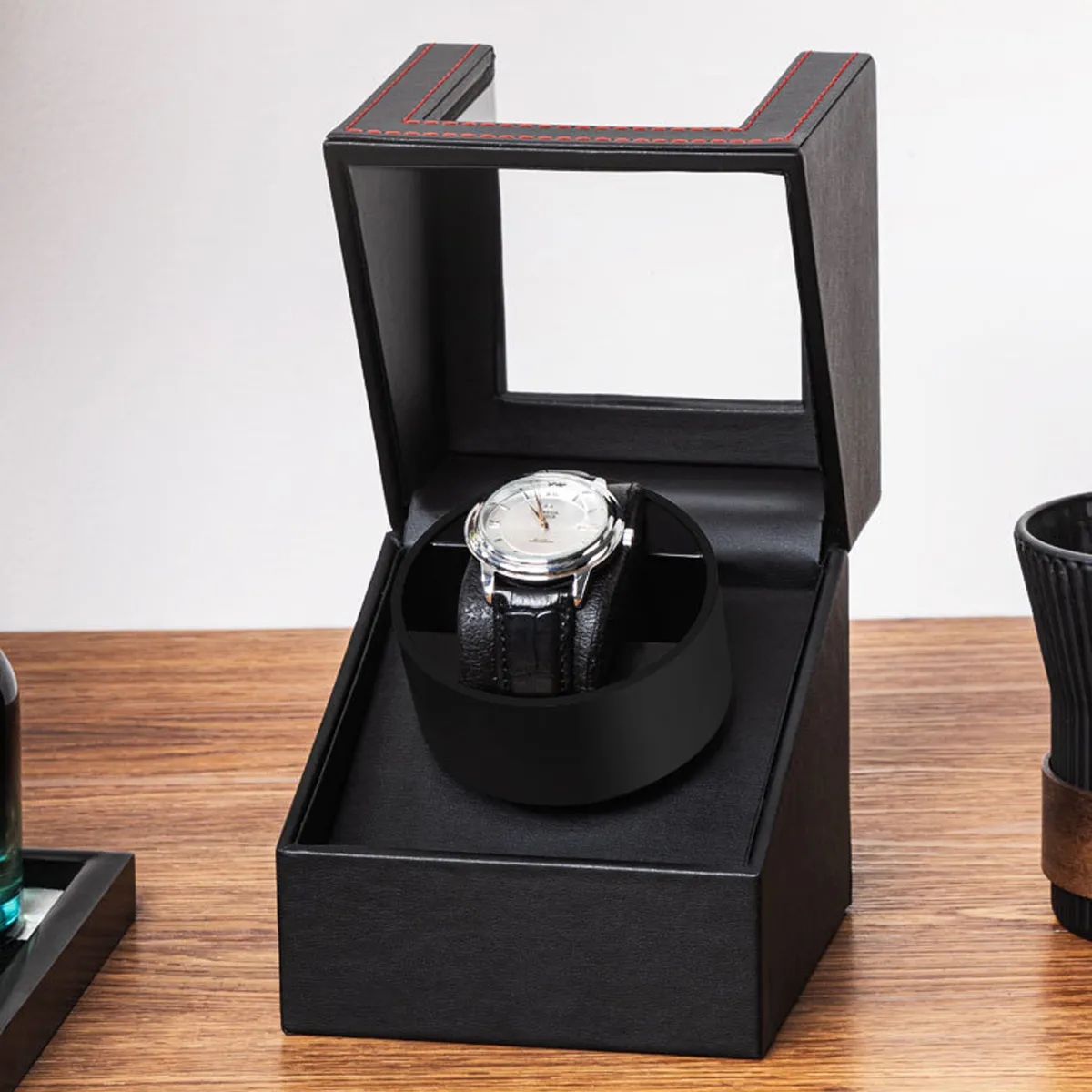 Single Watch Winder With Quiet Motor And Display Lid 5