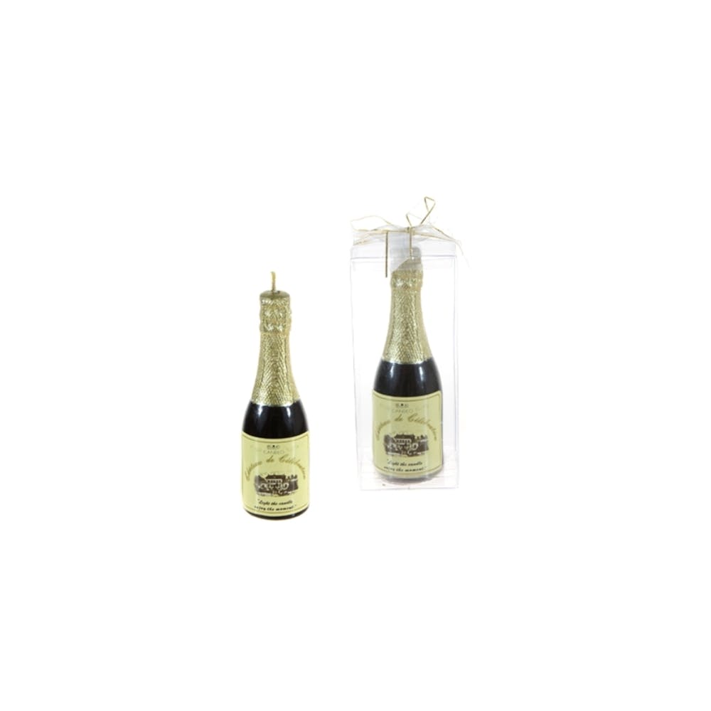 Champagne Bottle Candle - Black/Gold 3.75" 2