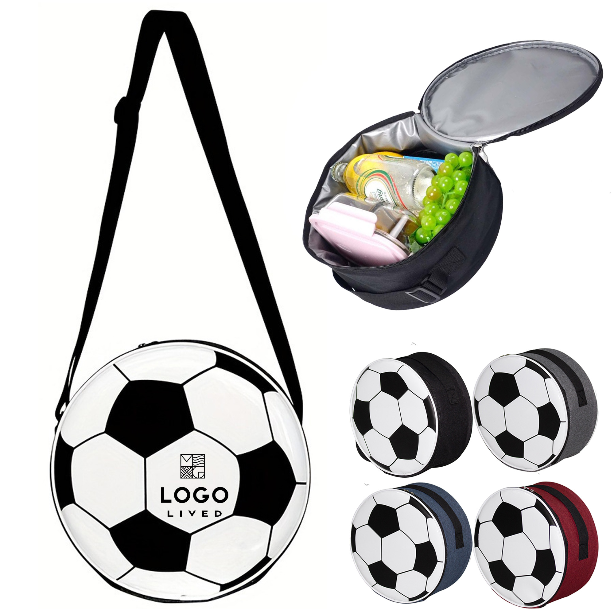Football Insulated Thermal Cooling Lunch Shoulder Bag 3