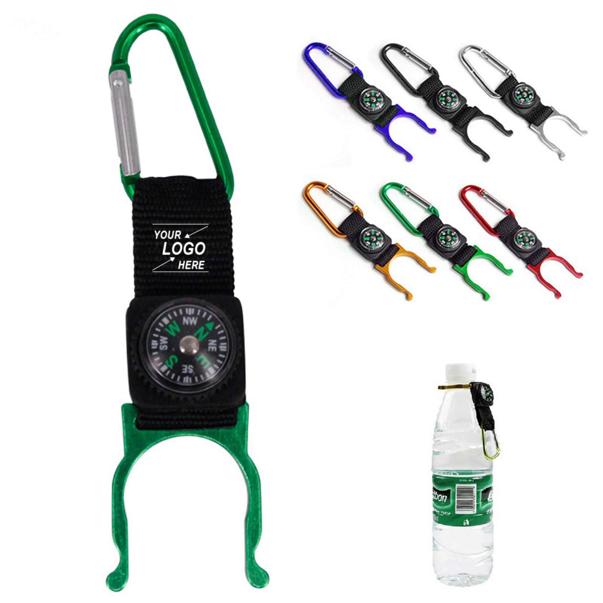 Bottle Holder w/Compass and Carabiner Clip 4