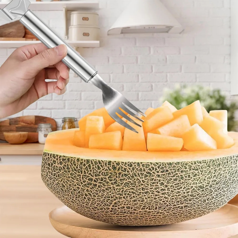 2 in 1 Stainless Steel Watermelon Slicer Fork 7