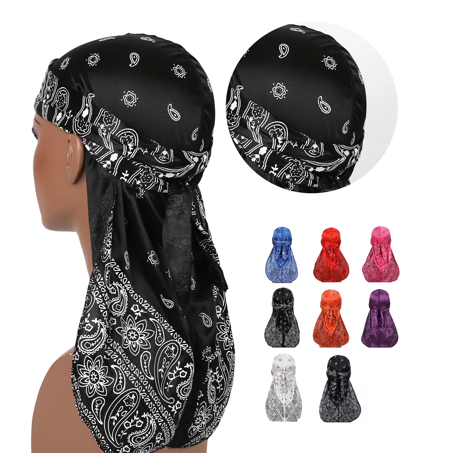 Silk Durage Headwraps Silky Satin Pirate Cap 1