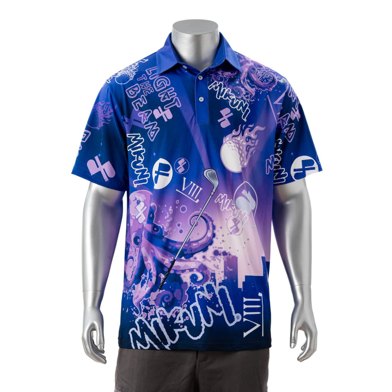 75D Milk Silk Fluorescent Digital Print Men's Polo - 5.3 oz 5