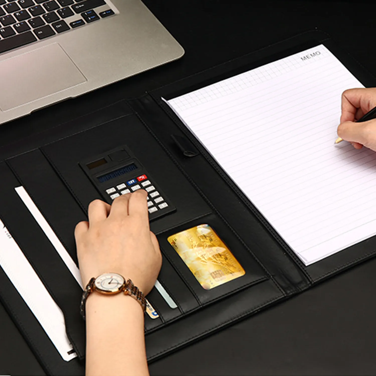 PU Leather Business Portfolio with Calculator and Notebook 4