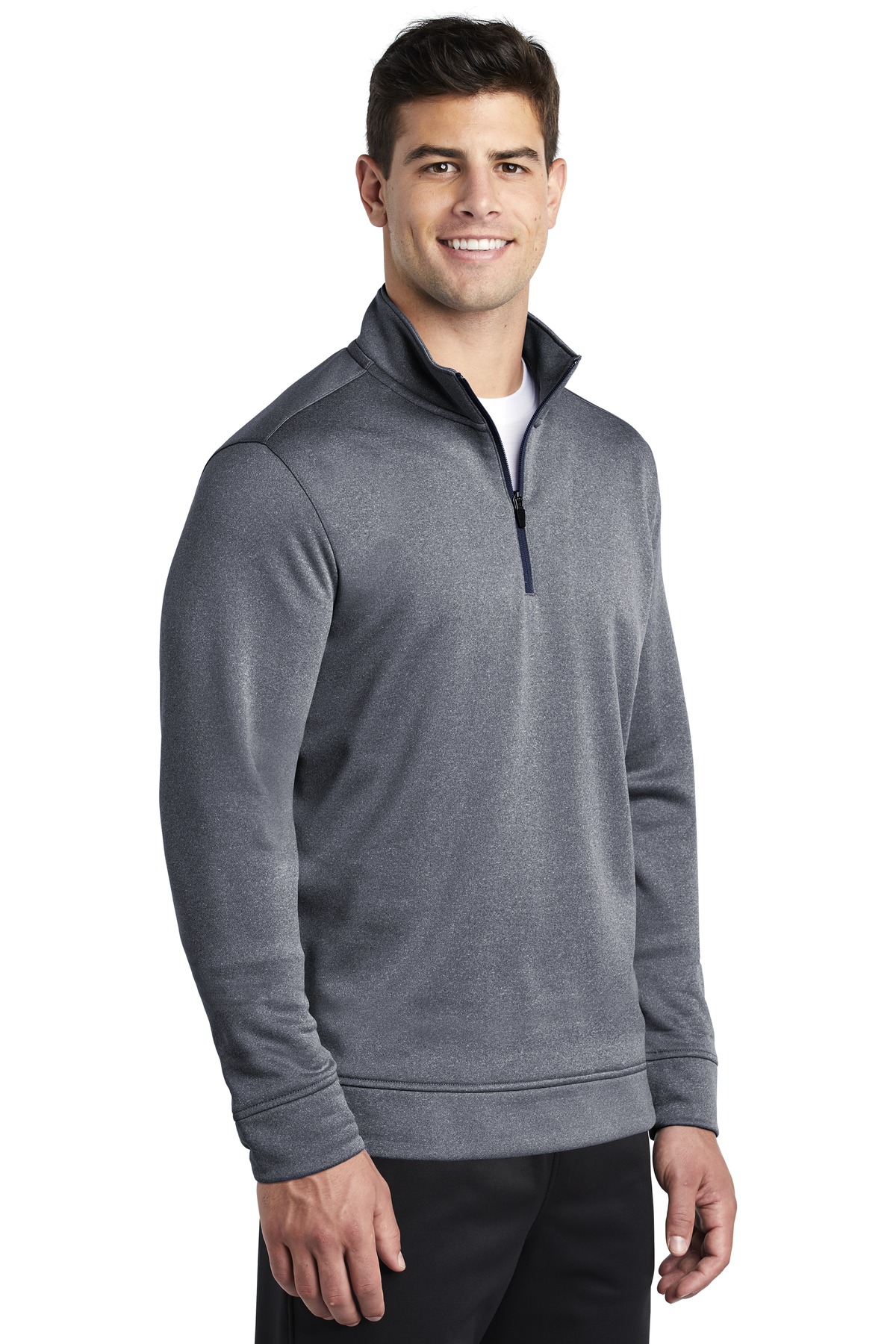 Sport-Tek PosiCharge Sport-Wick Heather Fleece 1/4-Zip Pullover. ST263, custom hoodie or sweatshirt with logo imprint 11