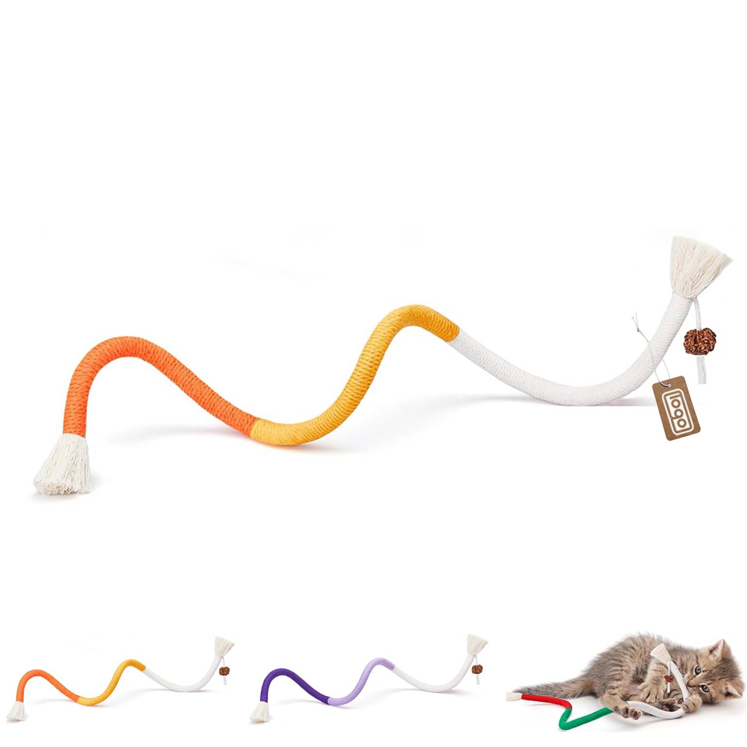 Interactive Fun Teething Rope W/ Natural Catnip 3