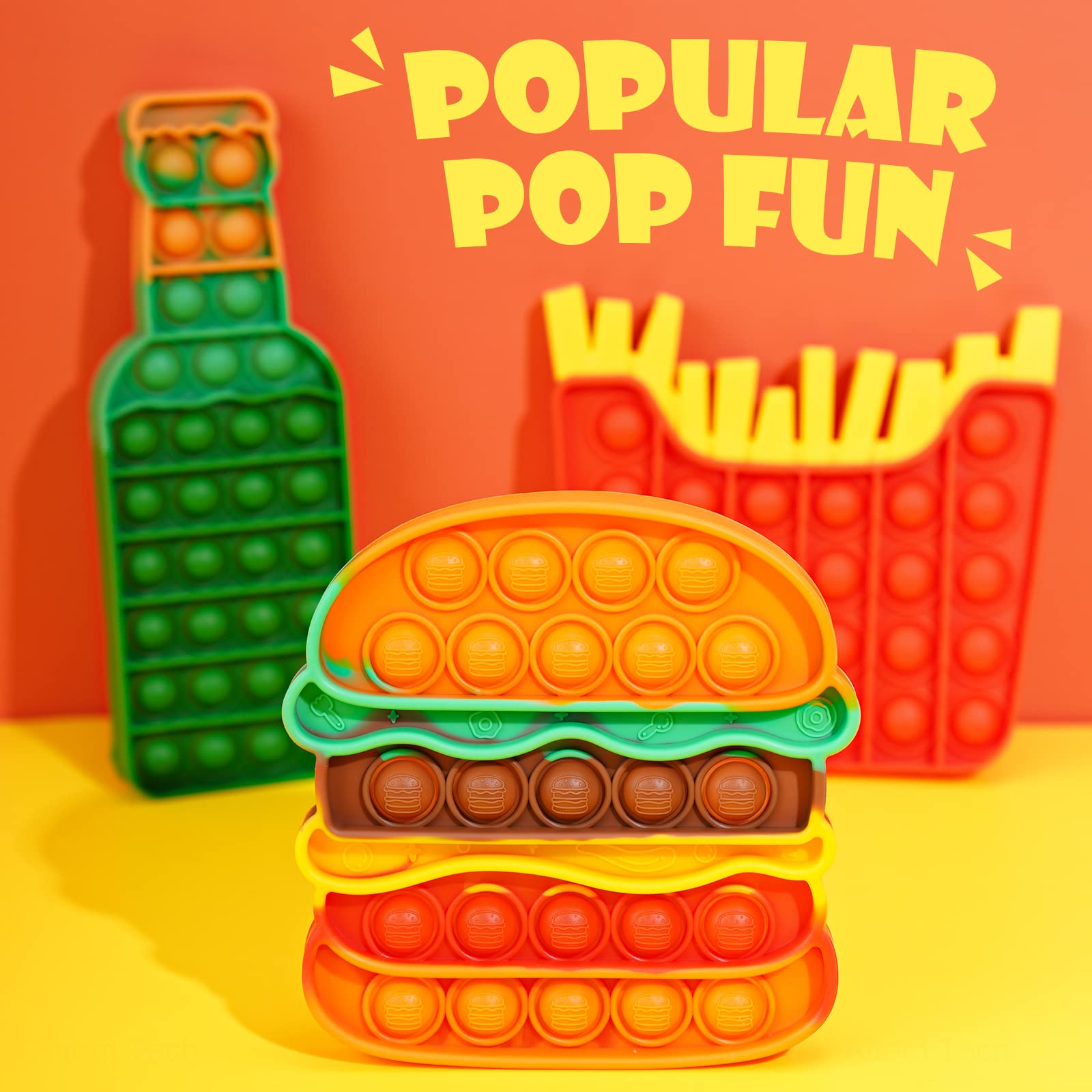 Fast Food Shapes Pop Fidget Toys For Anxiety Stress Relief 3