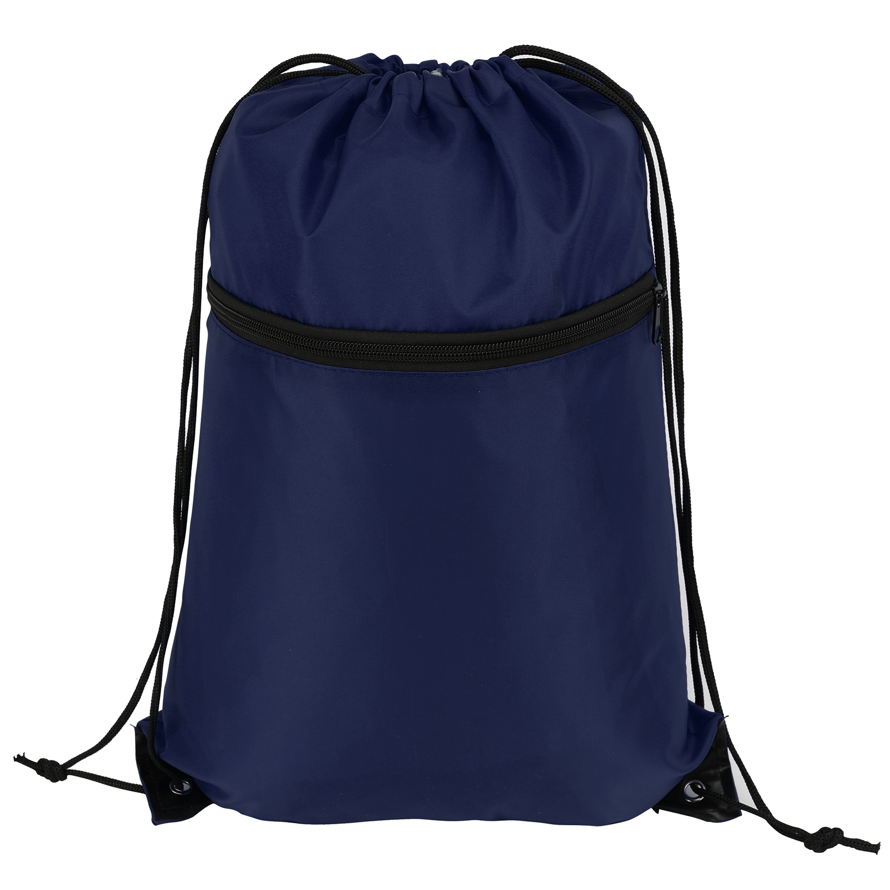 Sports Drawstring Backpack With Zipper Pocket (Ocean) 3