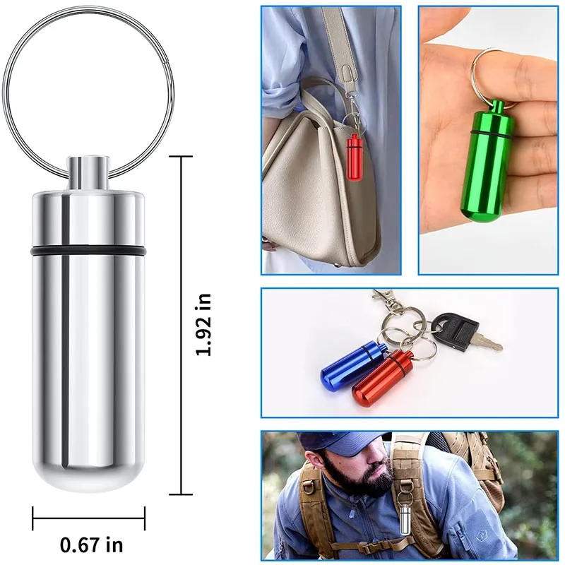 First Aid Mini Pill Box Keychain 4