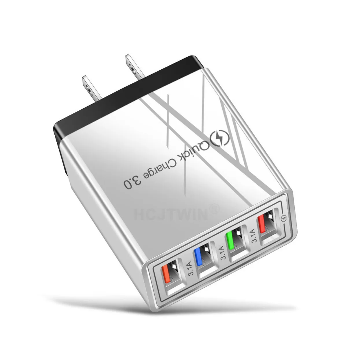 Portable 4 Port Fast Charge QC 3.0 US Plug USB Wall Charger 5