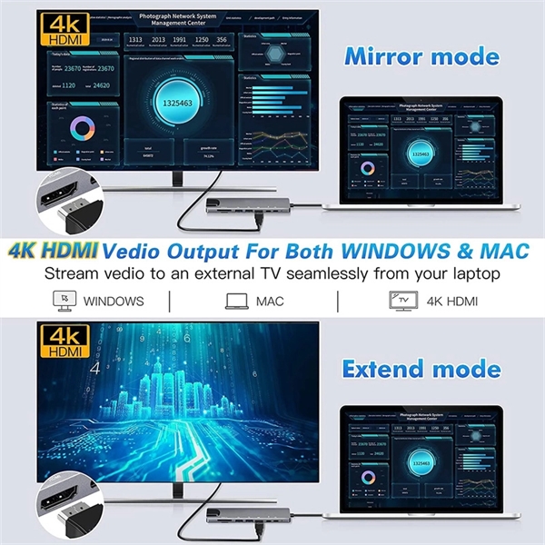 8 In 1 Usb C Hub Multiport Adapter 4