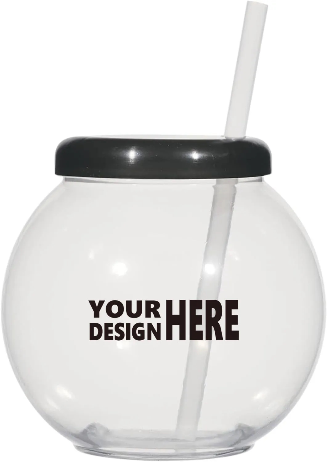 40oz Fish Bowls For Drinks With Lids and Straws 4