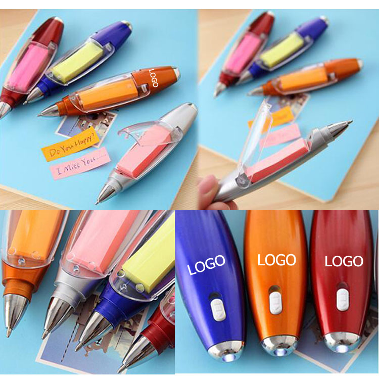 LED Ballpoint Pen W/ Sticky Note 2