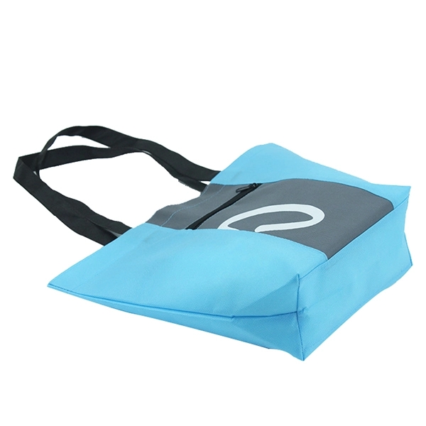 Trapezoid Non-Woven zipper pocket Tote Bag 3