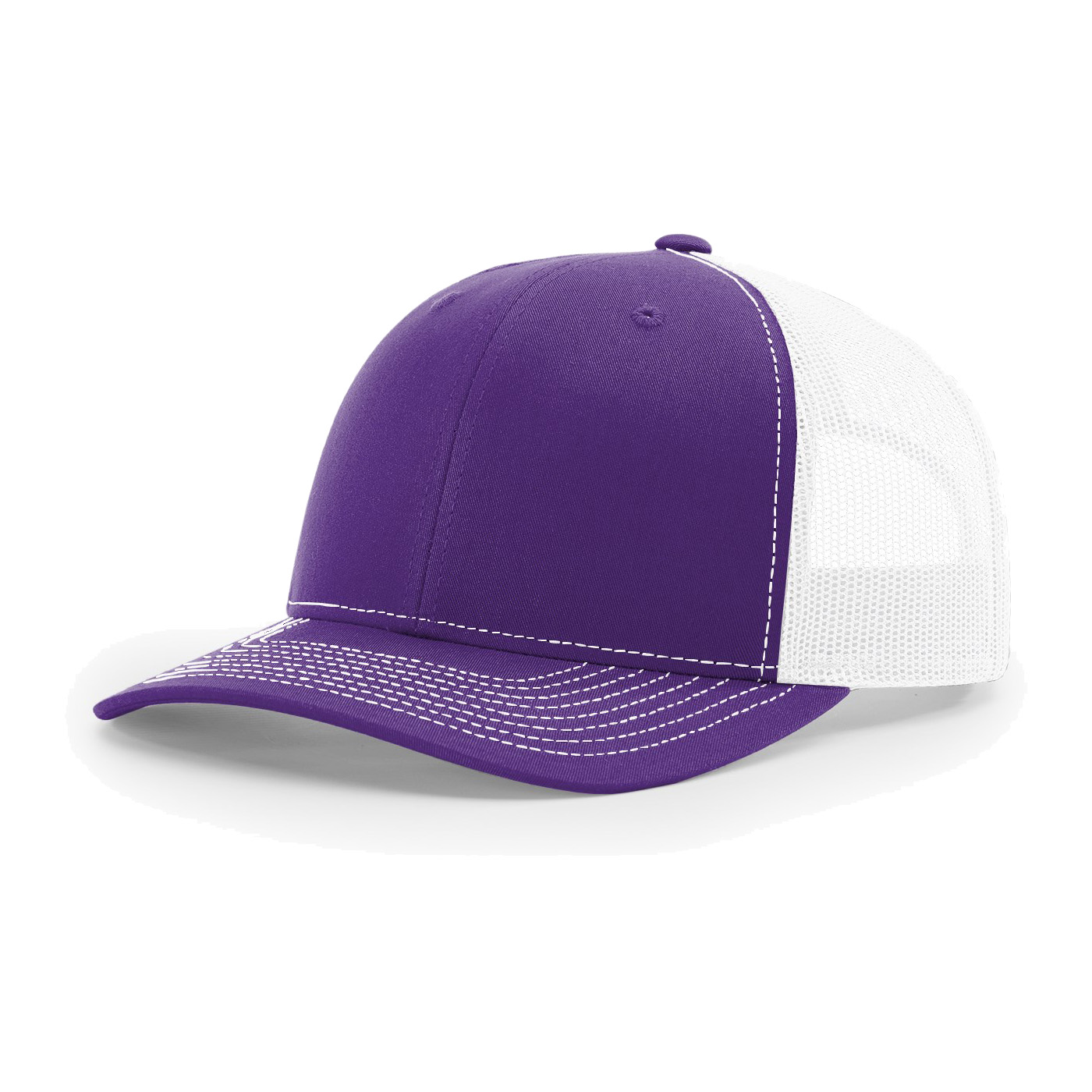 Richardson 112 6-Panel Snapback Trucker Hat w/Leatherette Adhesive Patches or Embroidery 3