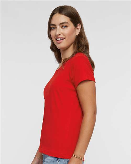 Women's Fine Jersey V-Neck Tee - 3507 77