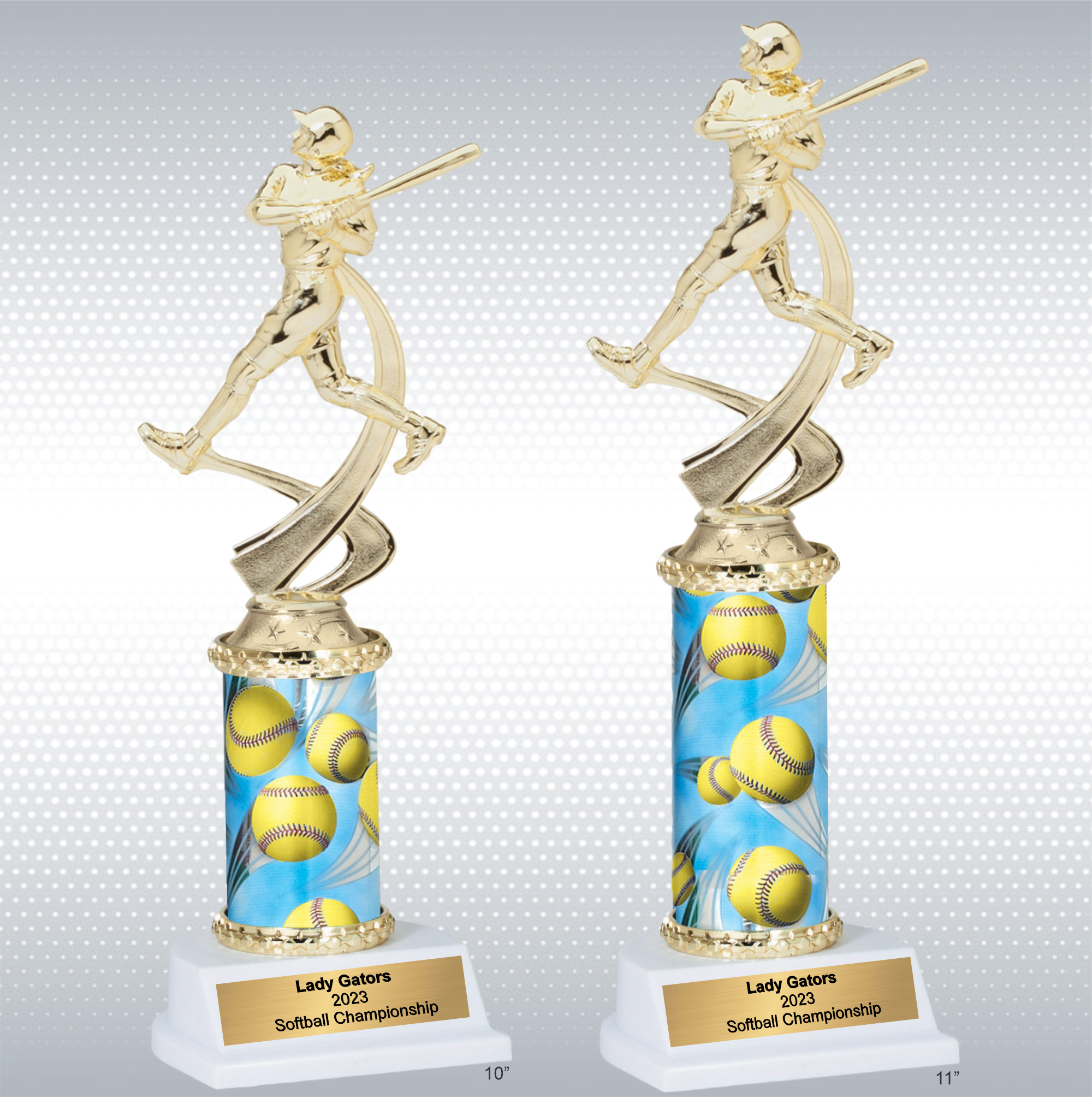 Assembled Female Softball Trophy w/ White Base 3