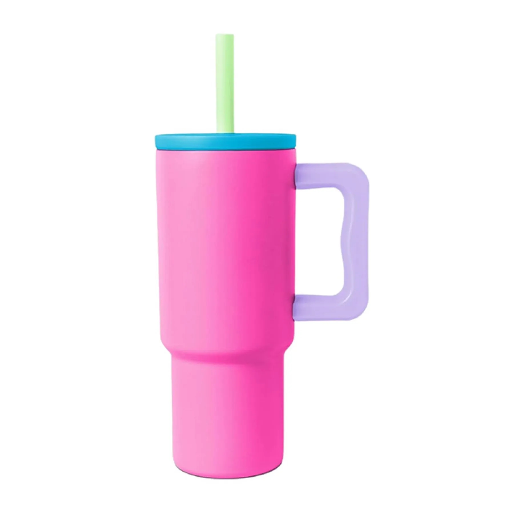24 Oz. Stainless Steel Vacuum Tumbler with Handle & Straw 8