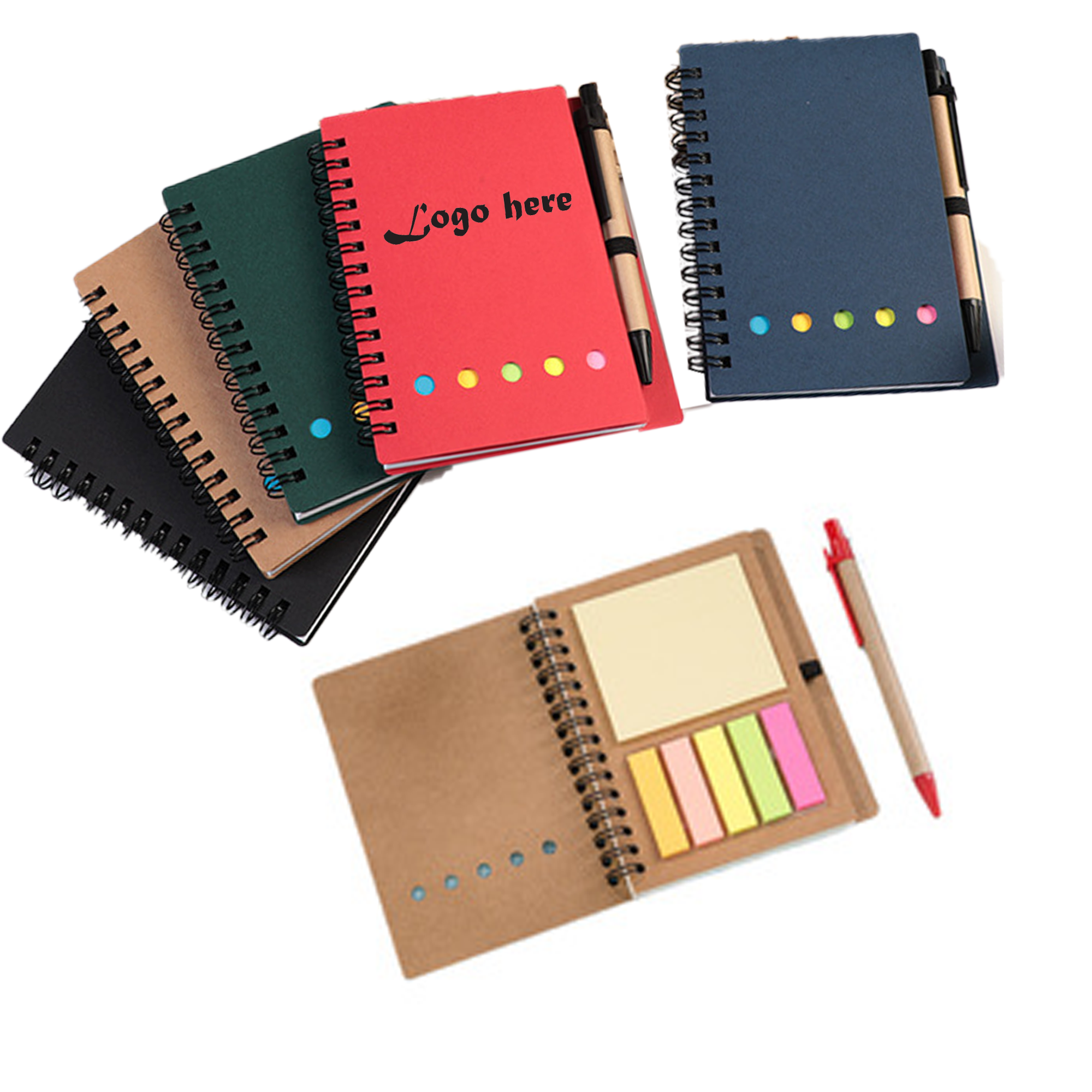 Loose-leaf Kraft Paper Sticky Flag Jotter Note Pad 5.3"L X 4.1"W 2