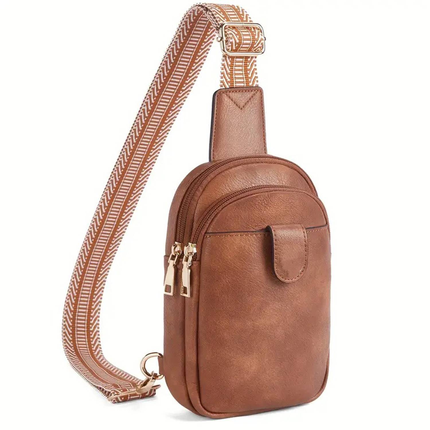 Adjustable PU Leather Crossbody Chest Bag 6