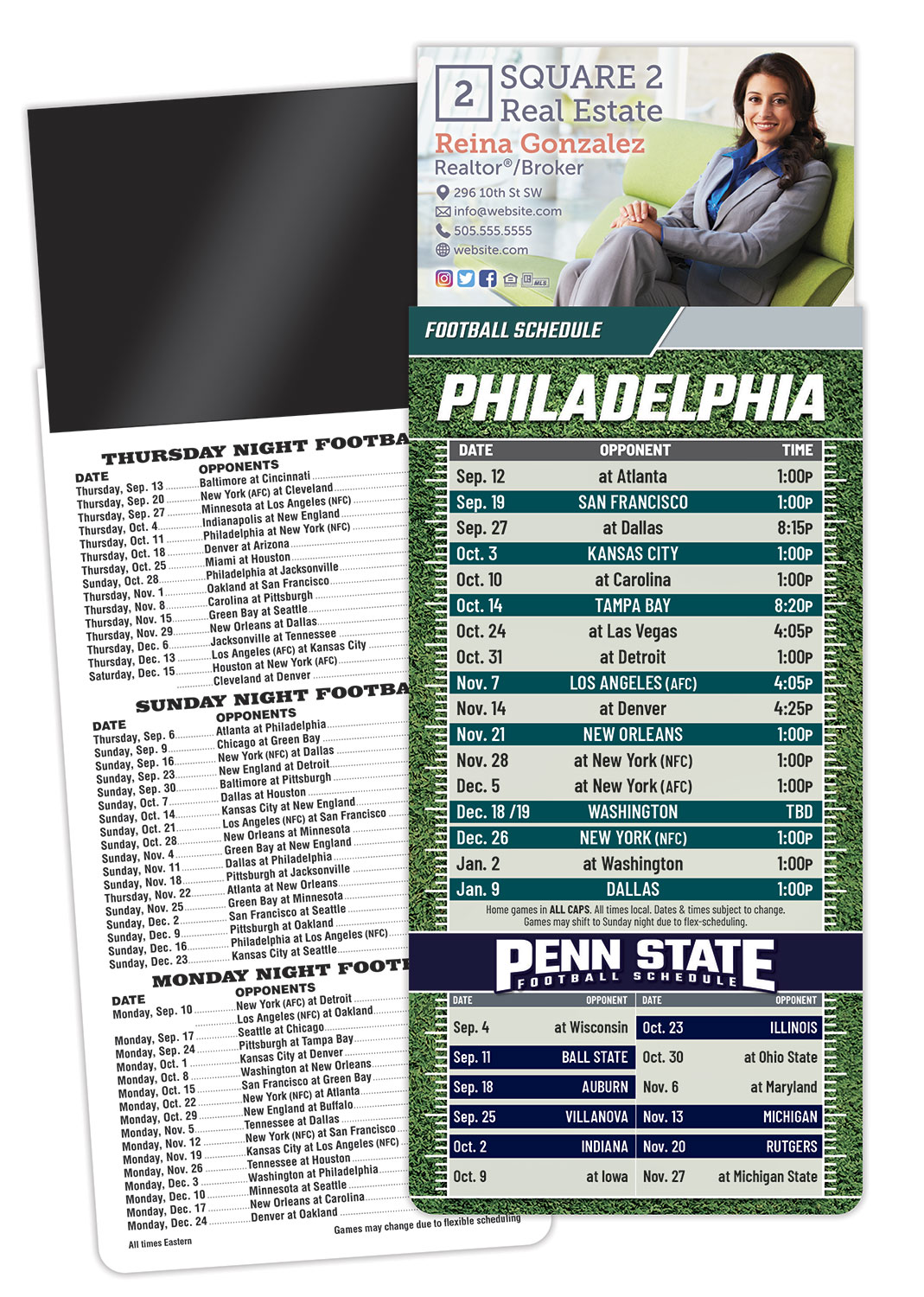 Magna-Card Business Card Magnet Football Schedules (3.5x9) 1