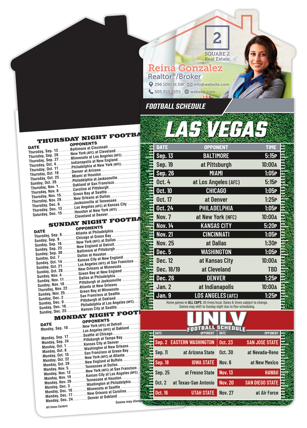 Magna-Card House Shape Magnet Football Schedules (3.5x9) 1