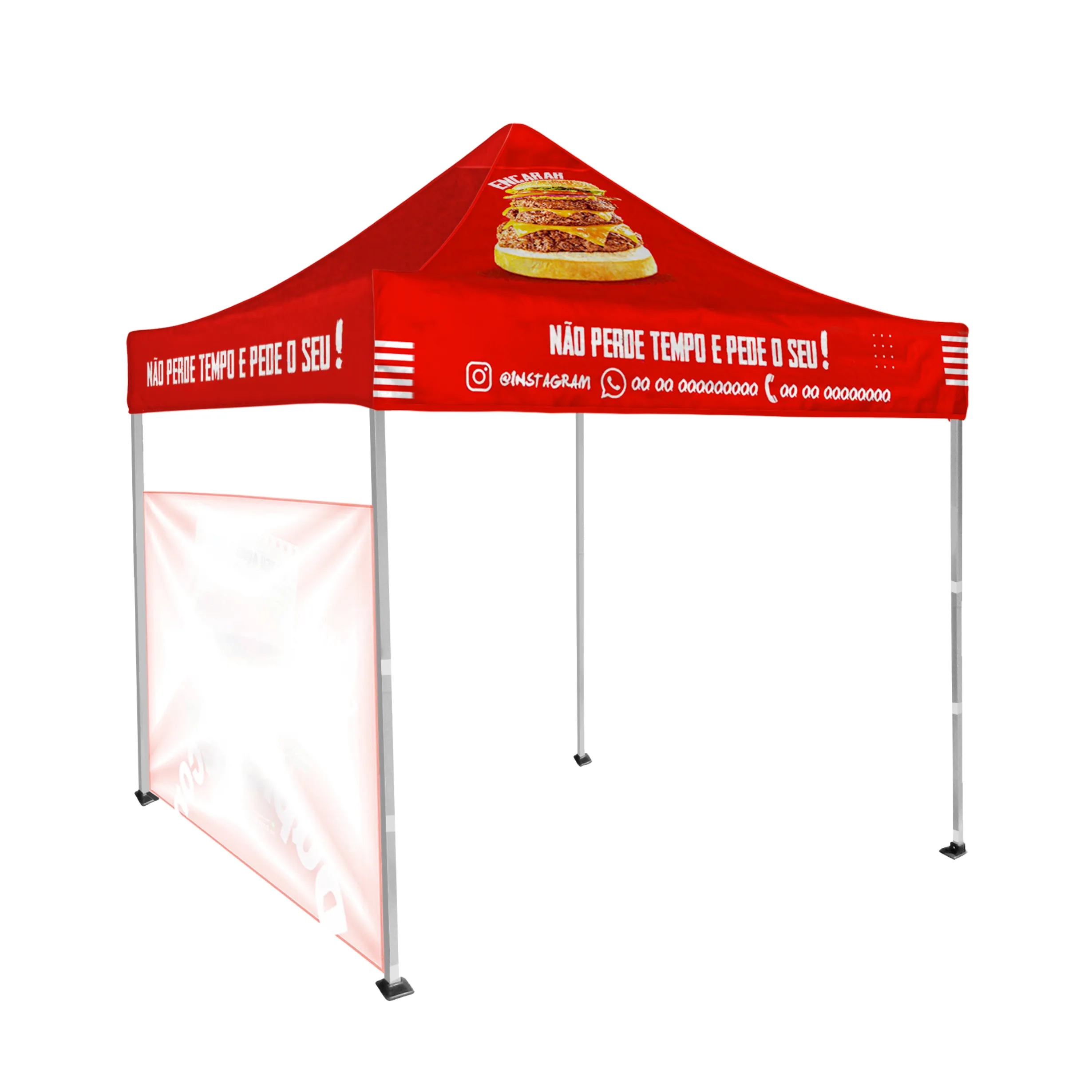 10'x10' Tent Canopy with frame and one half wall 8