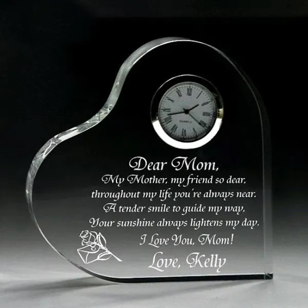 Heart Shape Crystal Clock 3