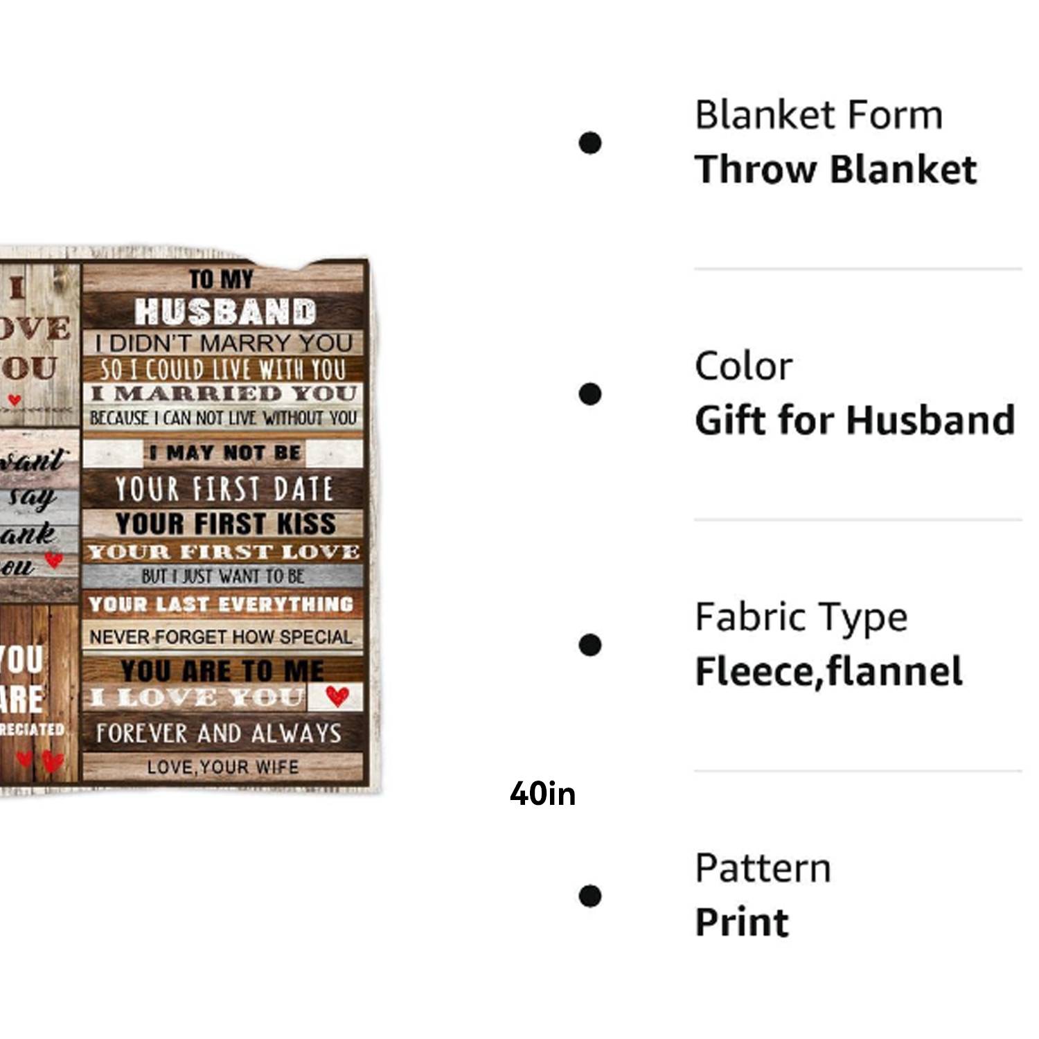 TO My Wife Gifts printed flannel blanket 6